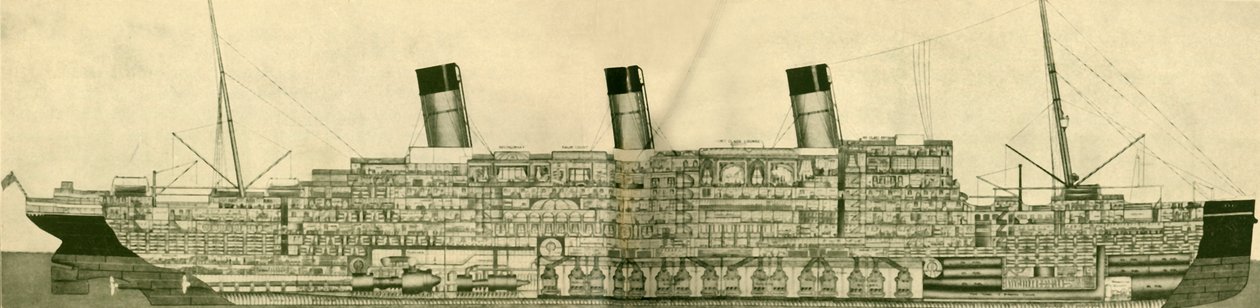De majestätiska 56 551 ton som visas i sektion, c1930. av Unbekannt