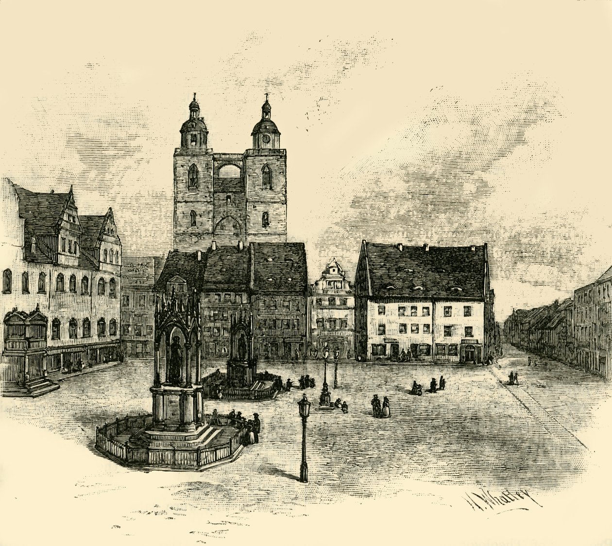 Salutorget, Wittenberg, 1890. av Unbekannt