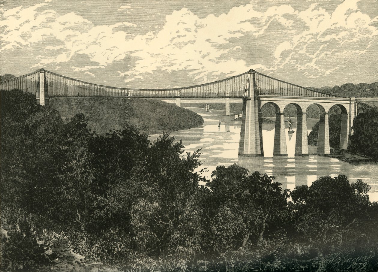 Menai Suspension Bridge, 1898. av Unbekannt
