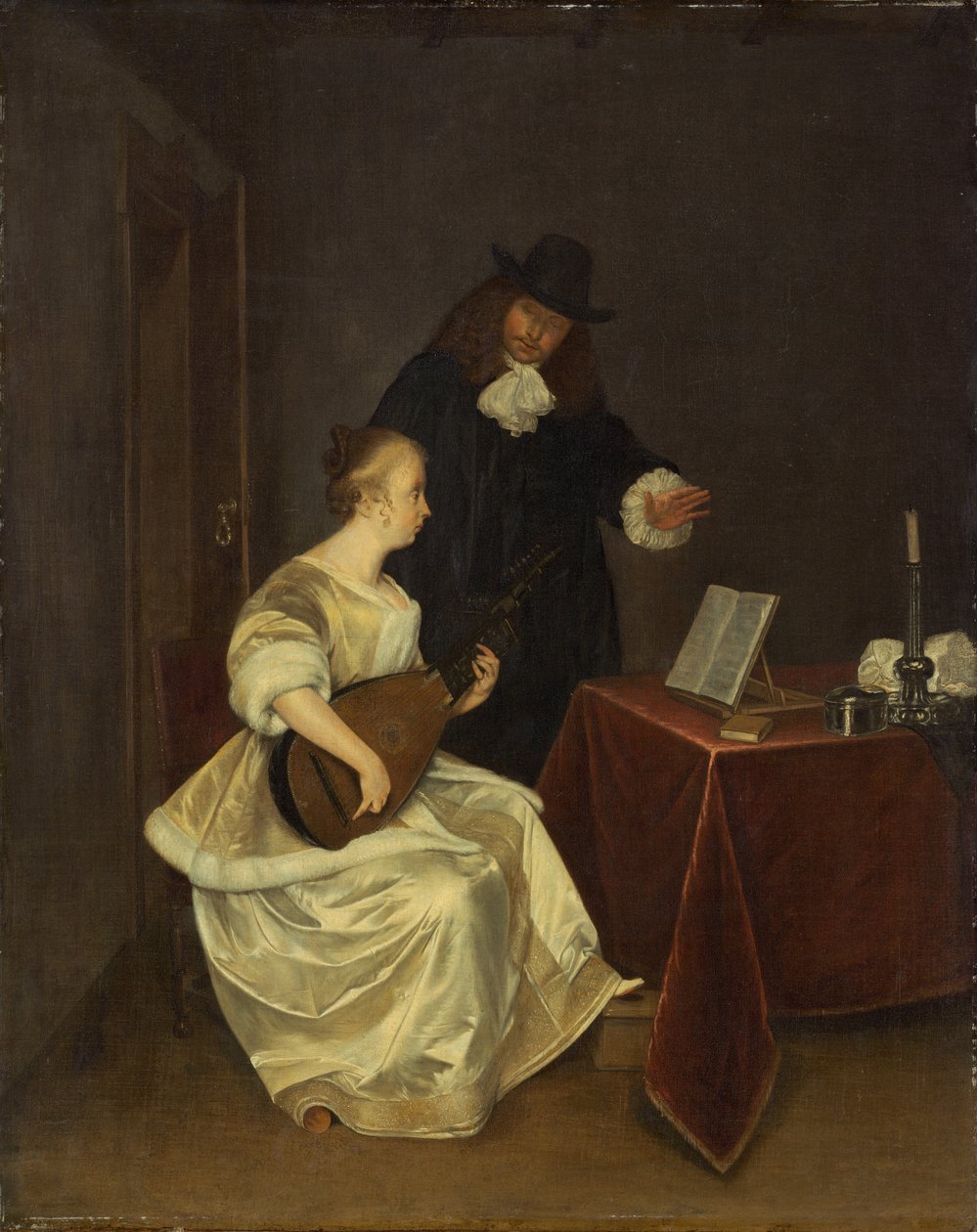Musiklektionen, ca. 1670. av Unbekannt
