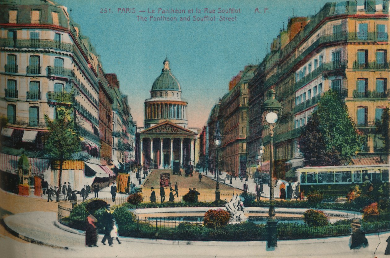 Panthéon och Rue Soufflot, Paris, c1920 av Unbekannt