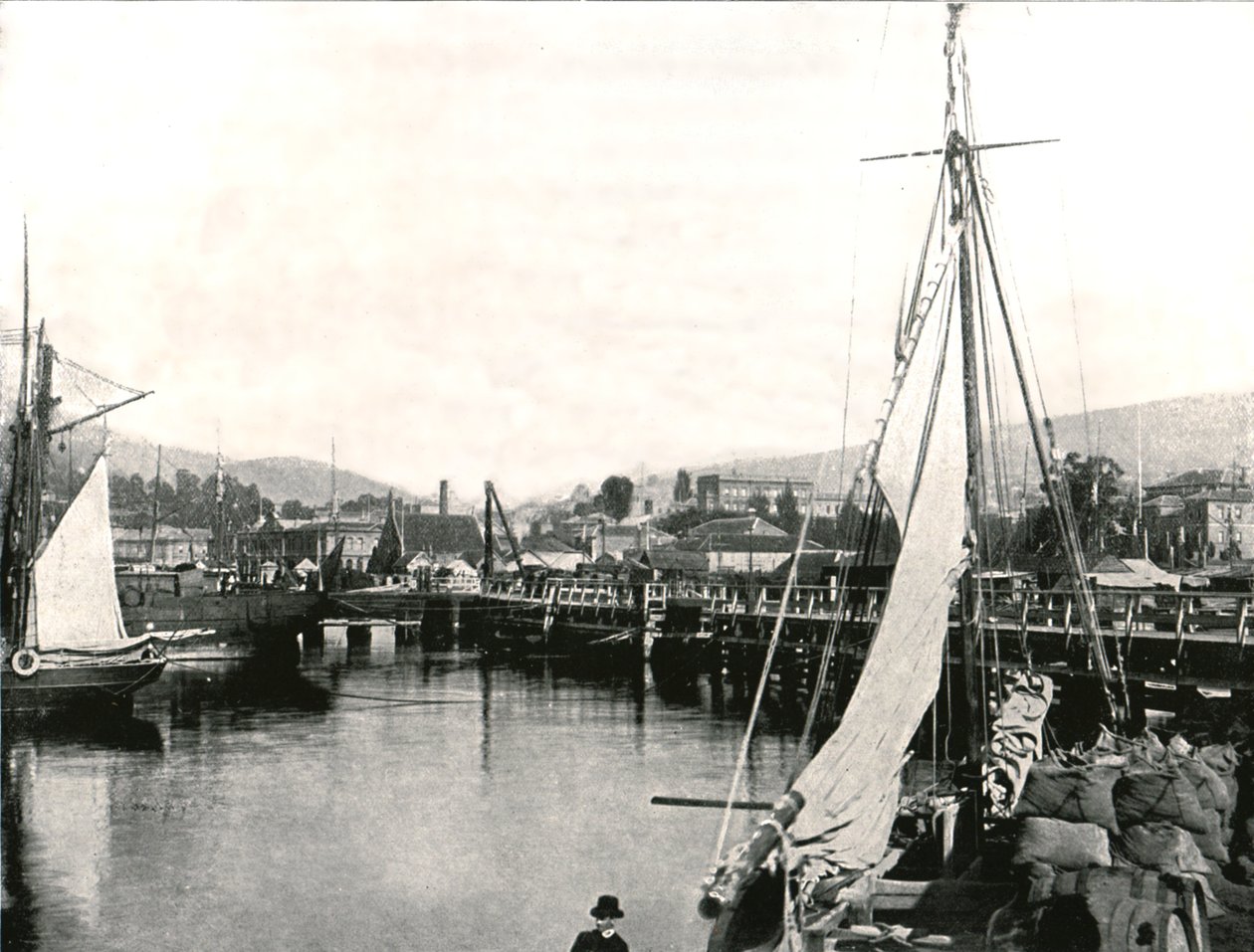 Hamnen i Hobart, Tasmanien, Australien, 1895. av Unbekannt