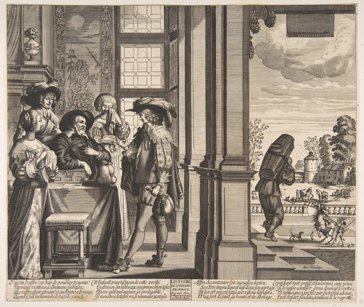 Den förlorade sonen lämnar hemmet, ca. 1636. av Unbekannt