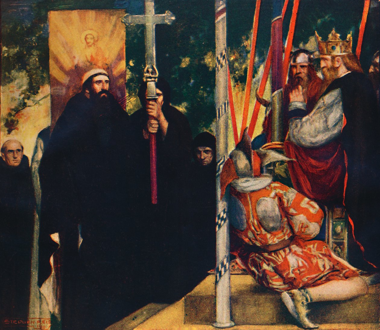 The Reception of Saint Augustine av Ethelbert, 1912 av Unbekannt