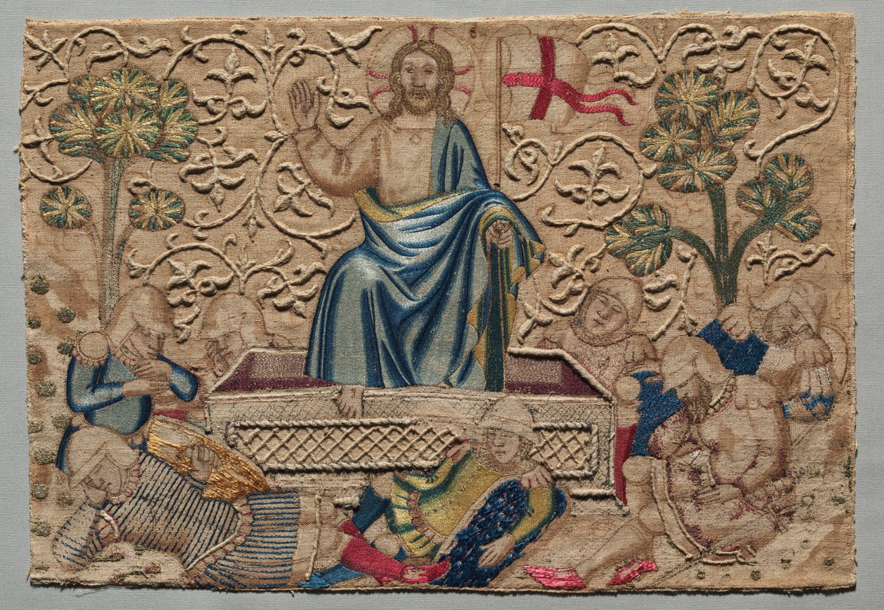 Uppståndelsen, från ett broderat altare frontal: 1375-1400. av Unbekannt