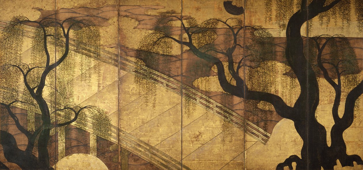 Flodbron vid Uji, 1568-1615 av Unbekannt