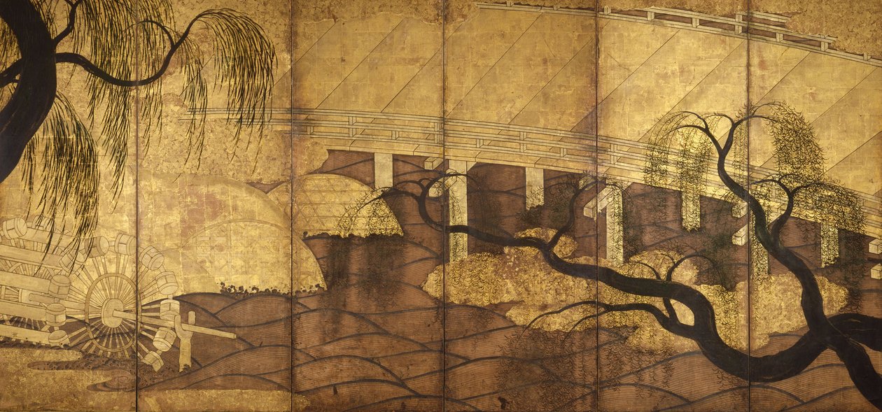 Flodbron vid Uji, 1568-1615 av Unbekannt