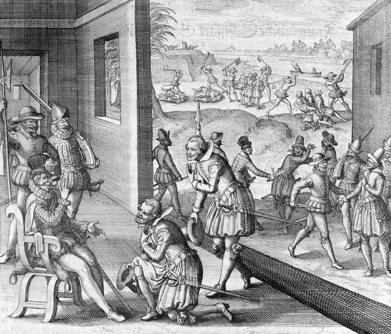 De spanska fångar Fort Caroline, 1565 1631 av Unbekannt