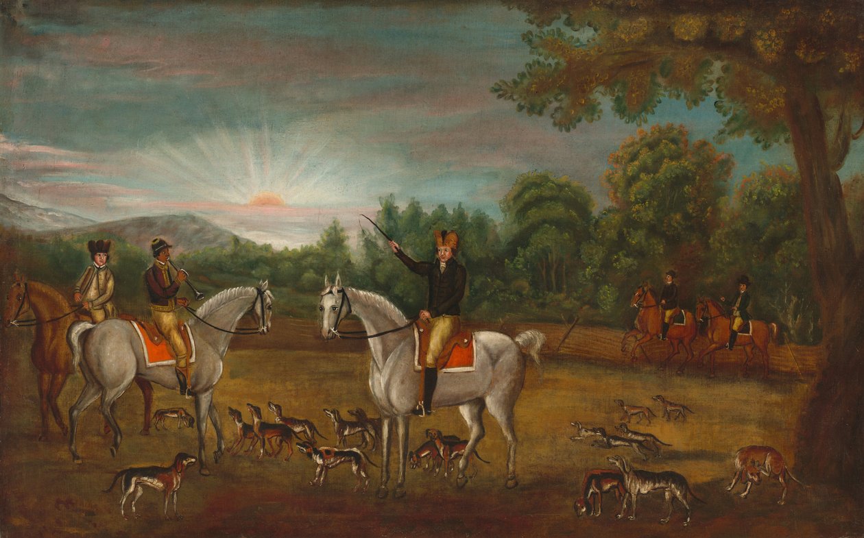Jaktens början, ca. 1800. av Unbekannt