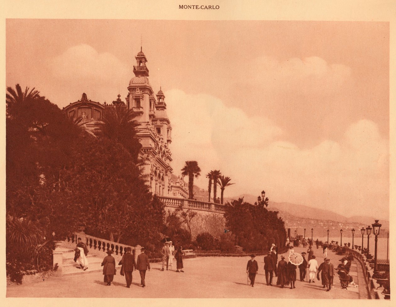 Terrasserna och kasinot, Monte Carlo, 1930. av Unbekannt