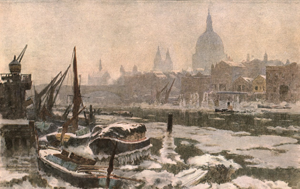 Themsen: A Severe Winter, c1900. av Unbekannt