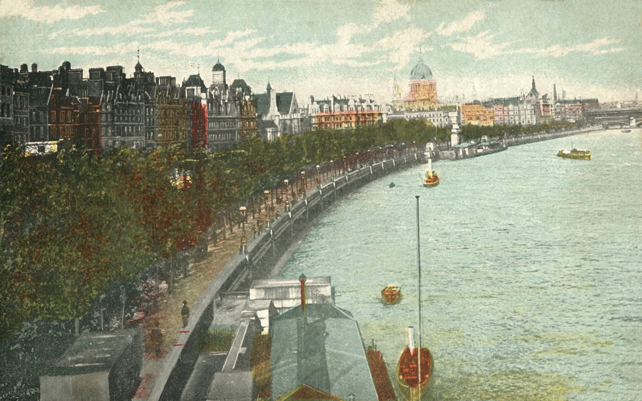 The Thames Embankment, London, c1915. av Unbekannt