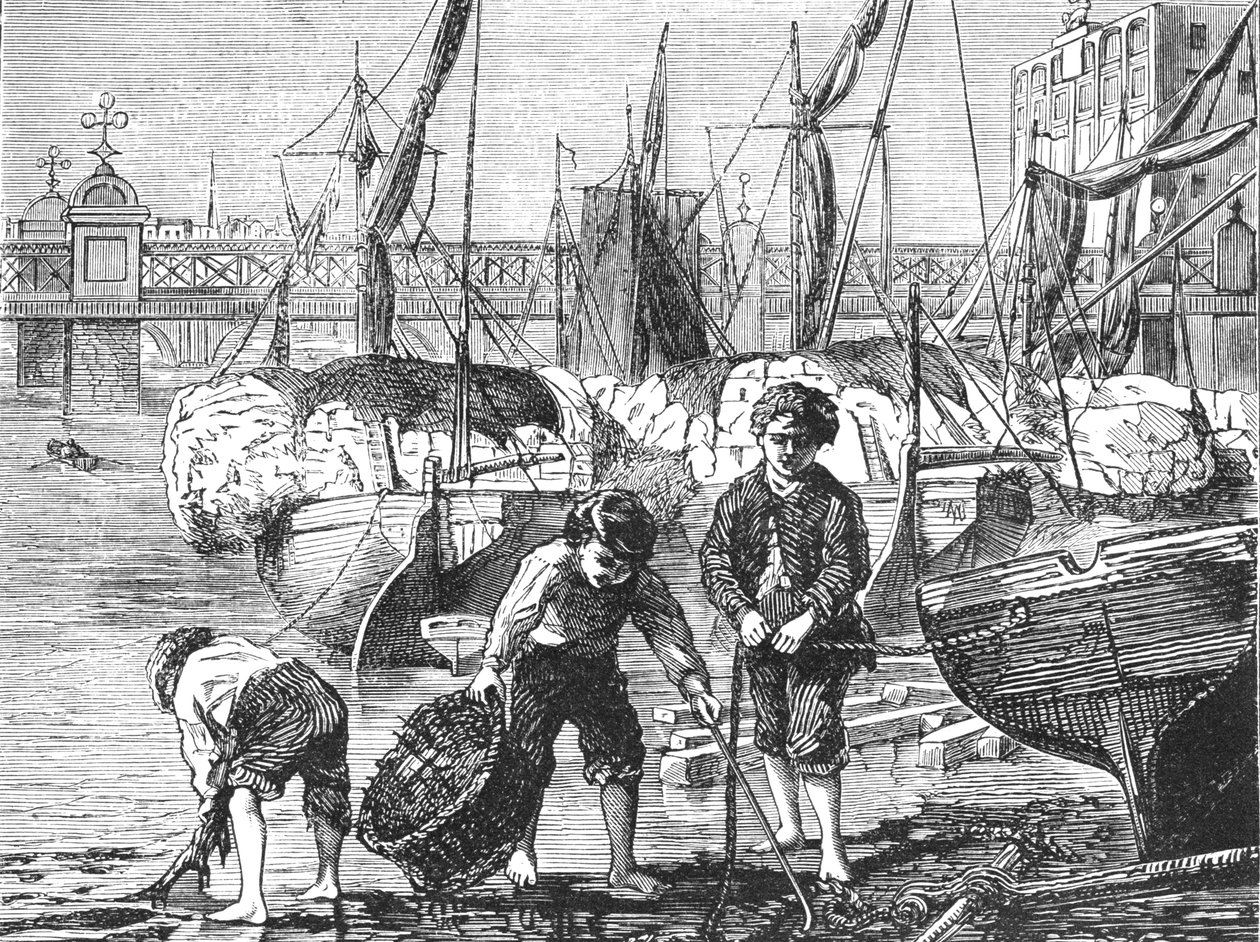 Themsen vid lågvatten, 1897. av Unbekannt