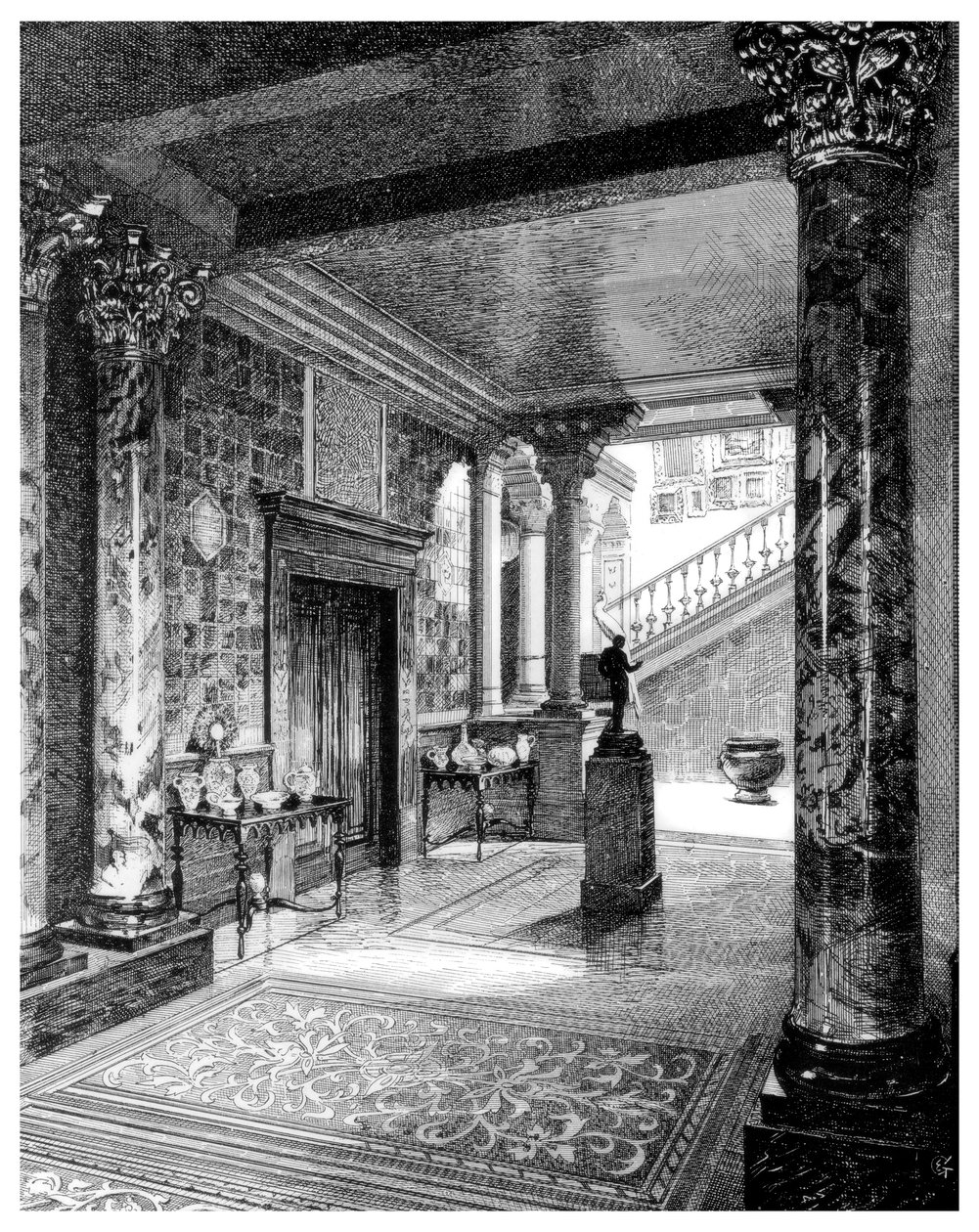 Vestibulen, c1880-1882 av Unbekannt