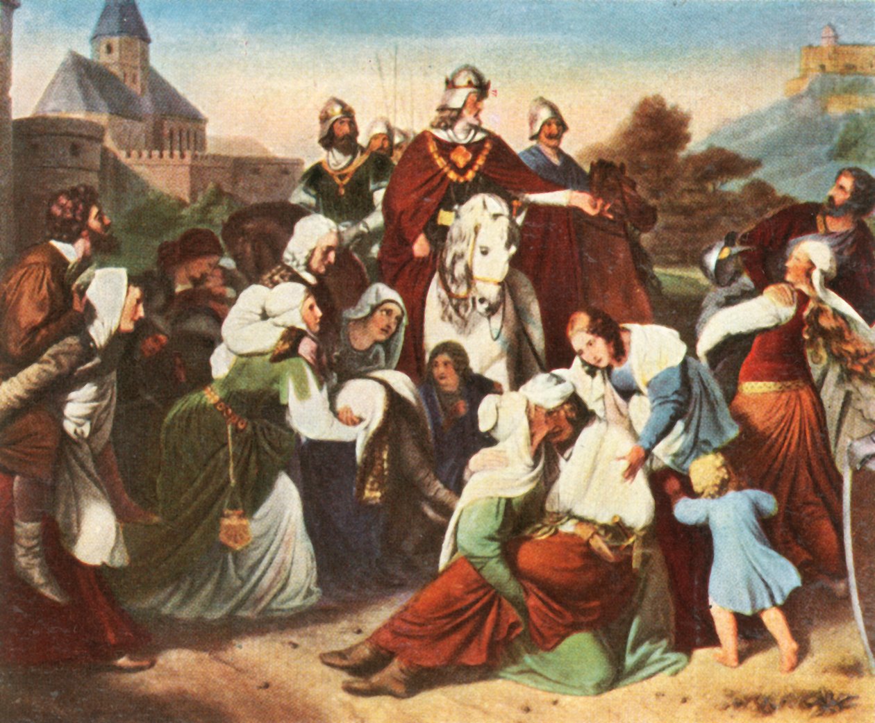 Kvinnorna i Weinsberg, 21 december 1140, 1936. av Unbekannt