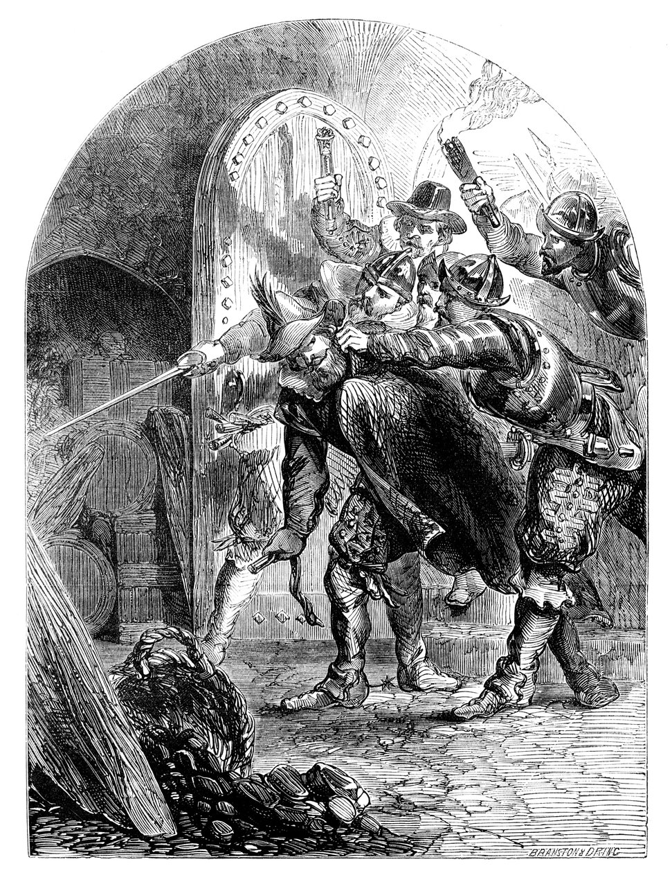 arresteringen av Guy Fawkes 1570-1606, c1902 av Unbekannt