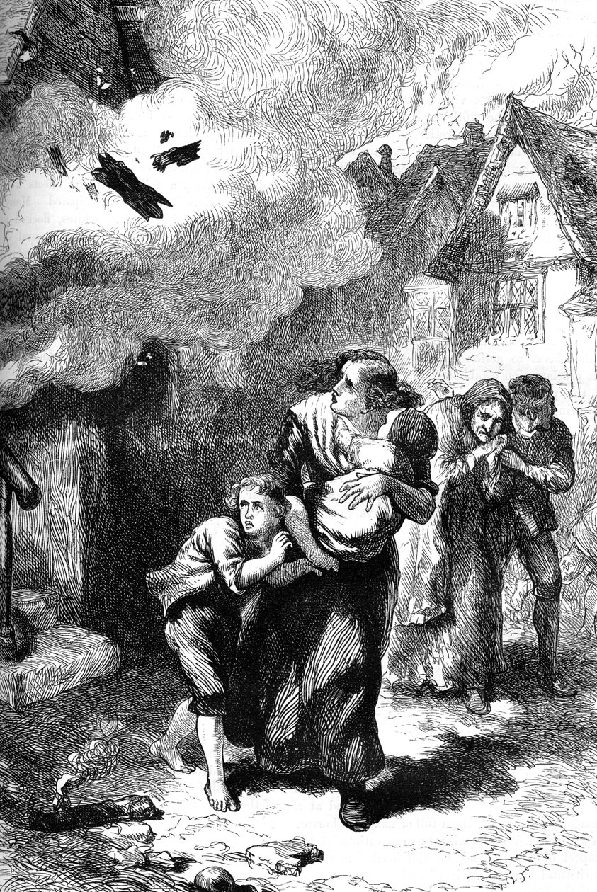 Brännandet av Norfolk, Virginia, 1776 c1880 av Unbekannt