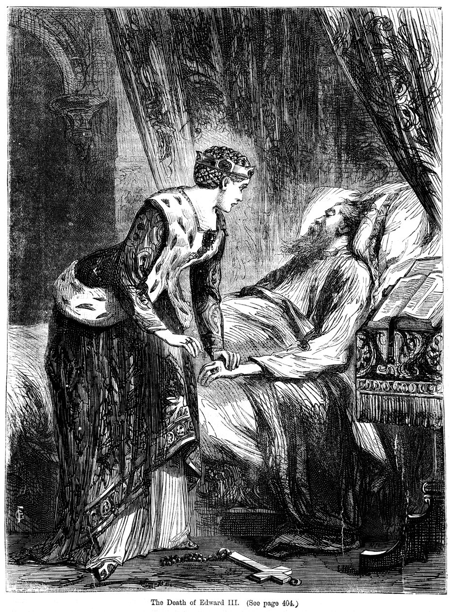 Kung Edward III:s död 1312-1377 av Unbekannt