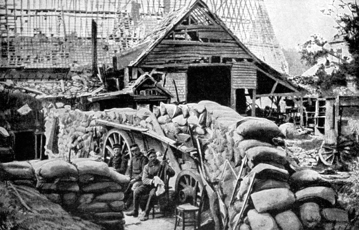 Försvaret av Carency, Frankrike, 1915 av Unbekannt