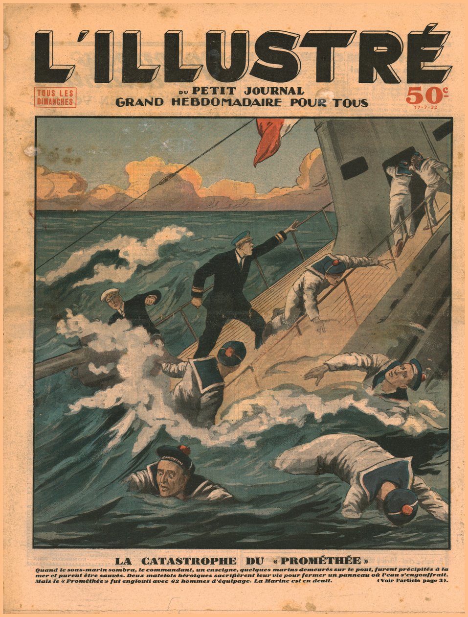 Katastrofen vid Prométhée, 1932. av Unbekannt