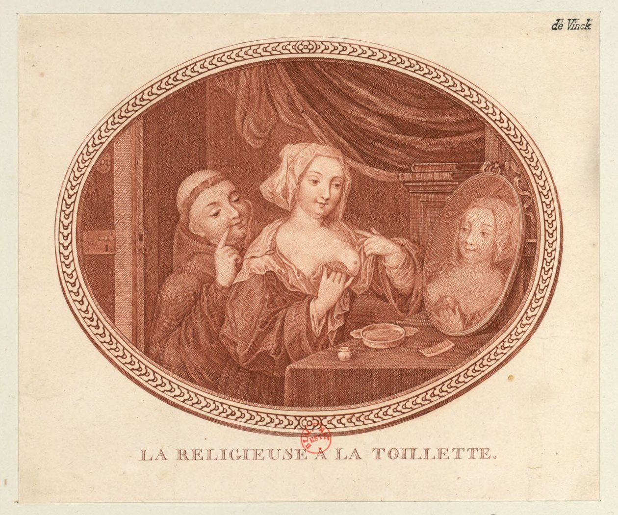 Nunnan på toaletten, 1770-1780-talet. av Unbekannt