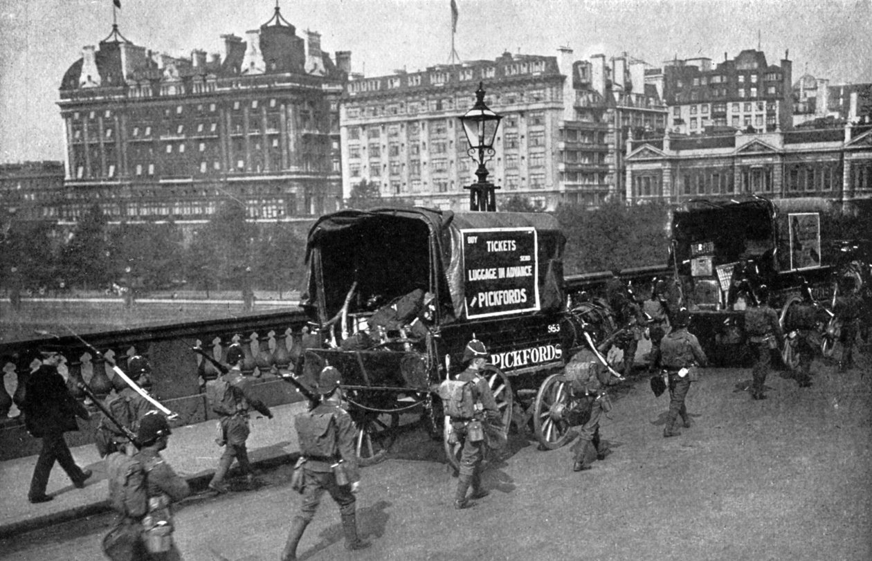 Järnvägsstrejken 1911, London, c1920 av Unbekannt