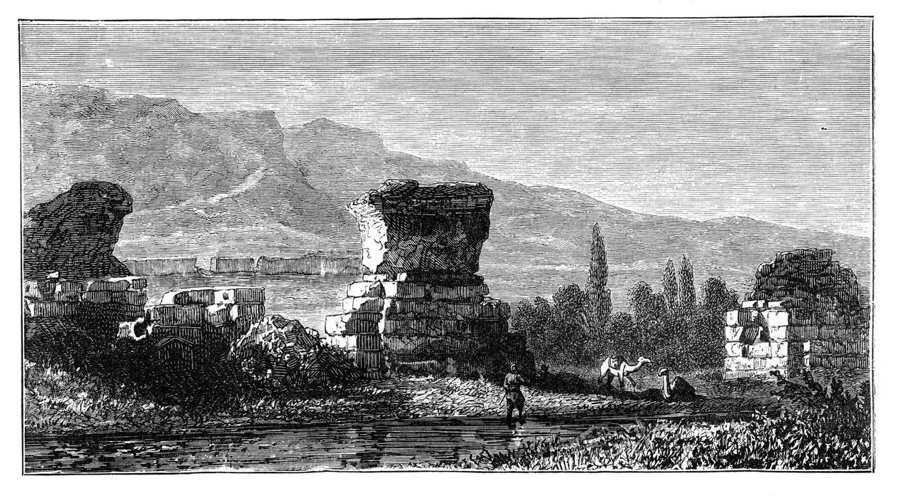 Ruinerna av Sardis, Lydia, Turkiet, c1890 av Unbekannt