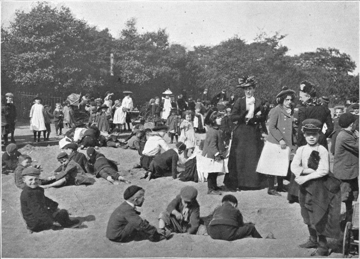 Sandlådan, Victoria Park, London, c1900 1901 av Unbekannt