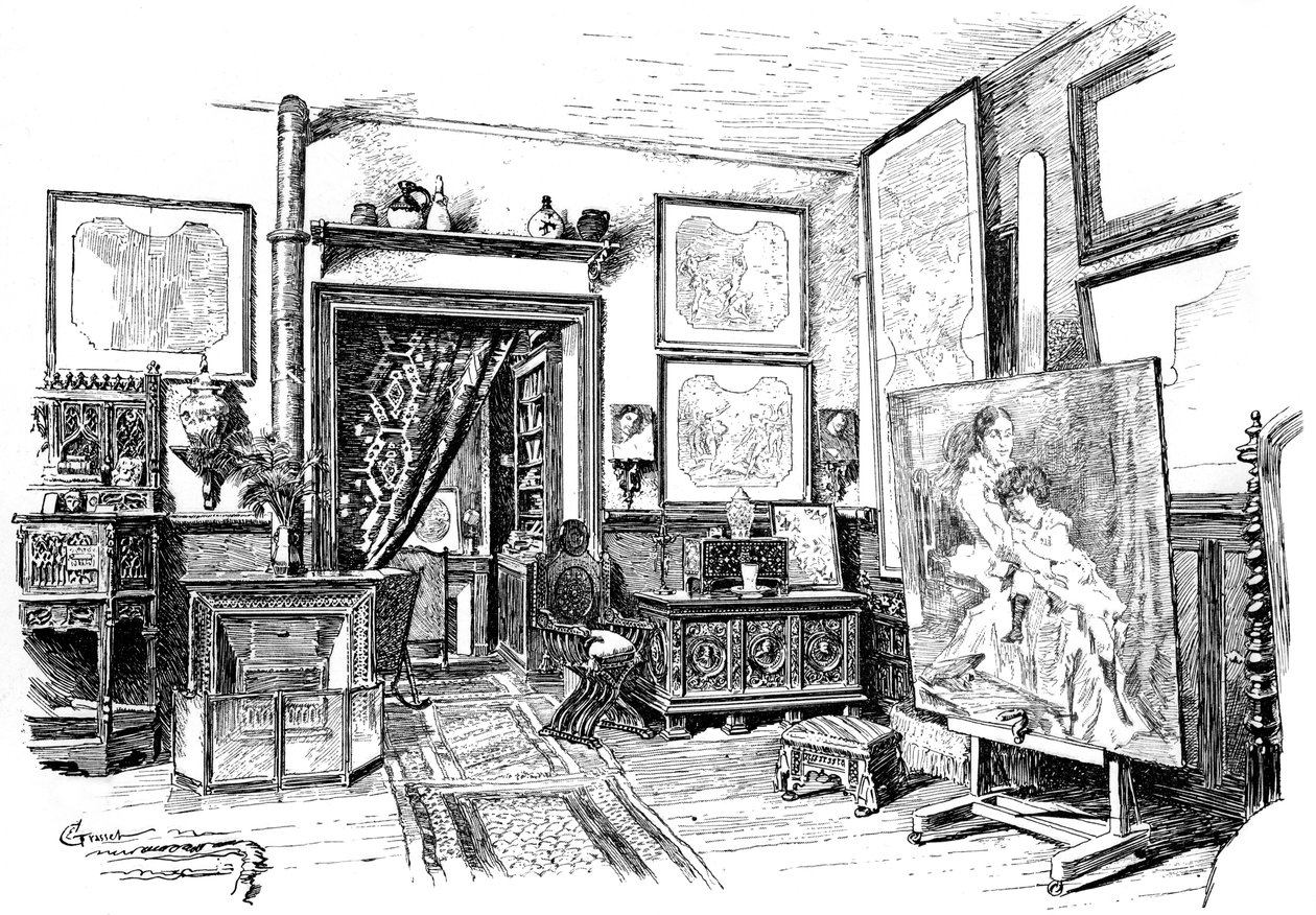 Paul-Jacques-Aime Baudrys mindre studio, c1880-1882 av Unbekannt