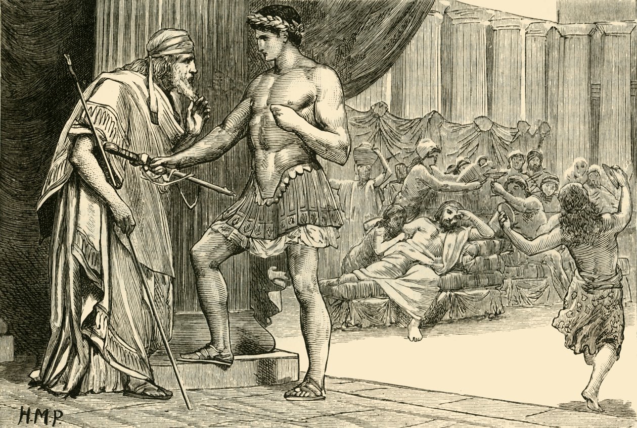 Theseus och Aegeus, 1890. av Unbekannt