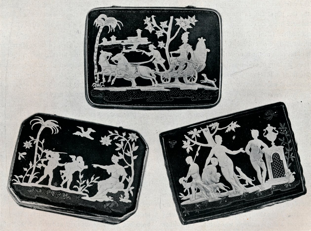 Tre pikésnusdosor, 1920. av Unbekannt