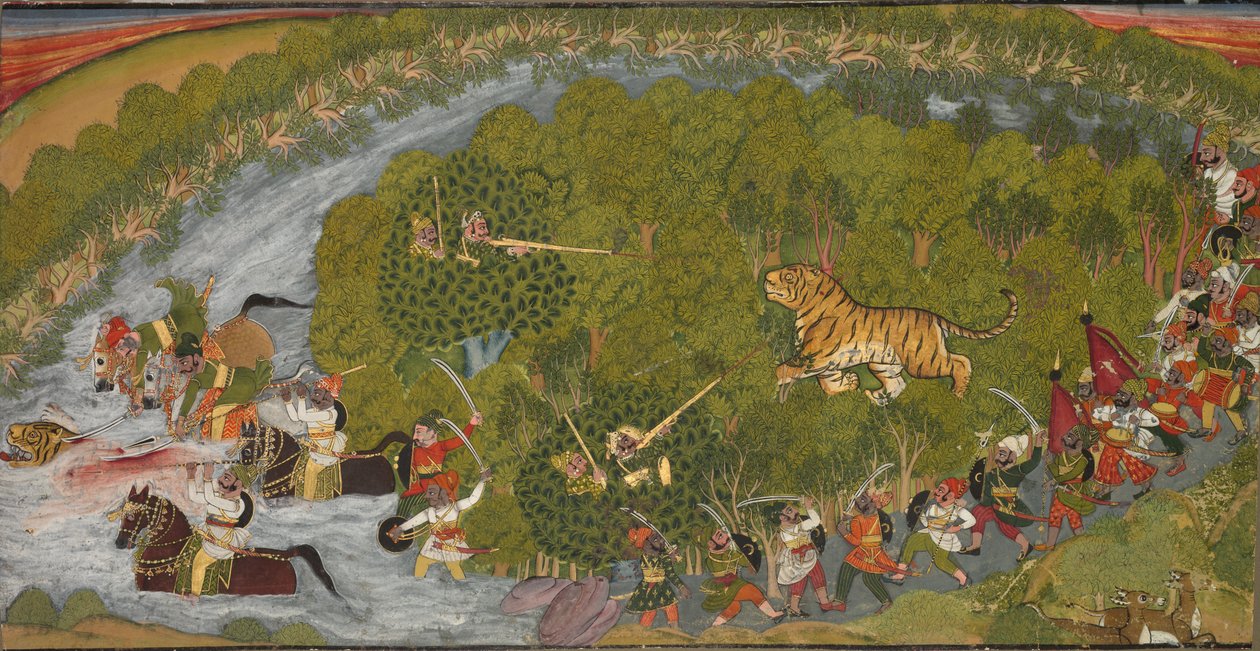 Tigerjakt, ca. 1800. av Unbekannt