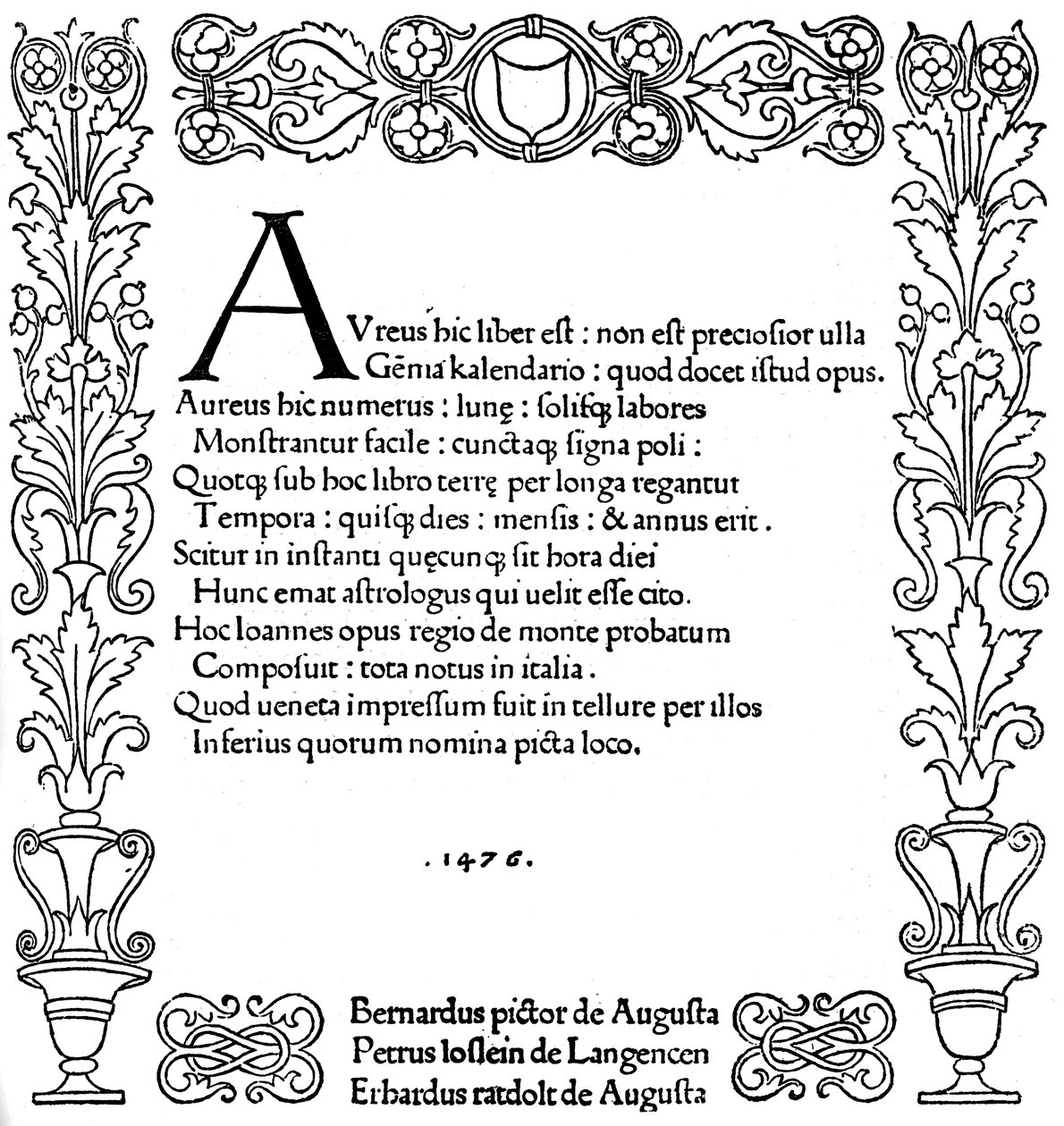 Titelsidan för Kalendarium av Regiomontanus, 1476, 1893 av Unbekannt