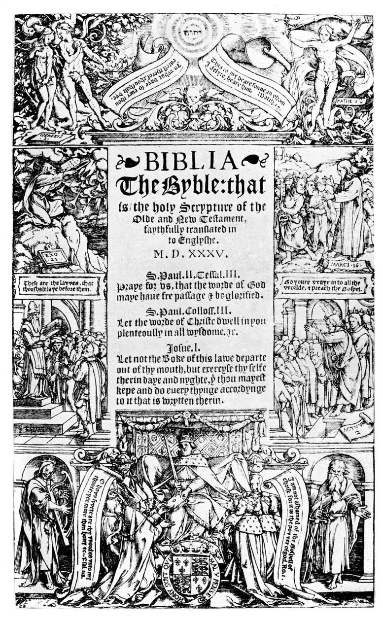 Titelsidan för Coverdale Bible, 1535 1926 av Unbekannt