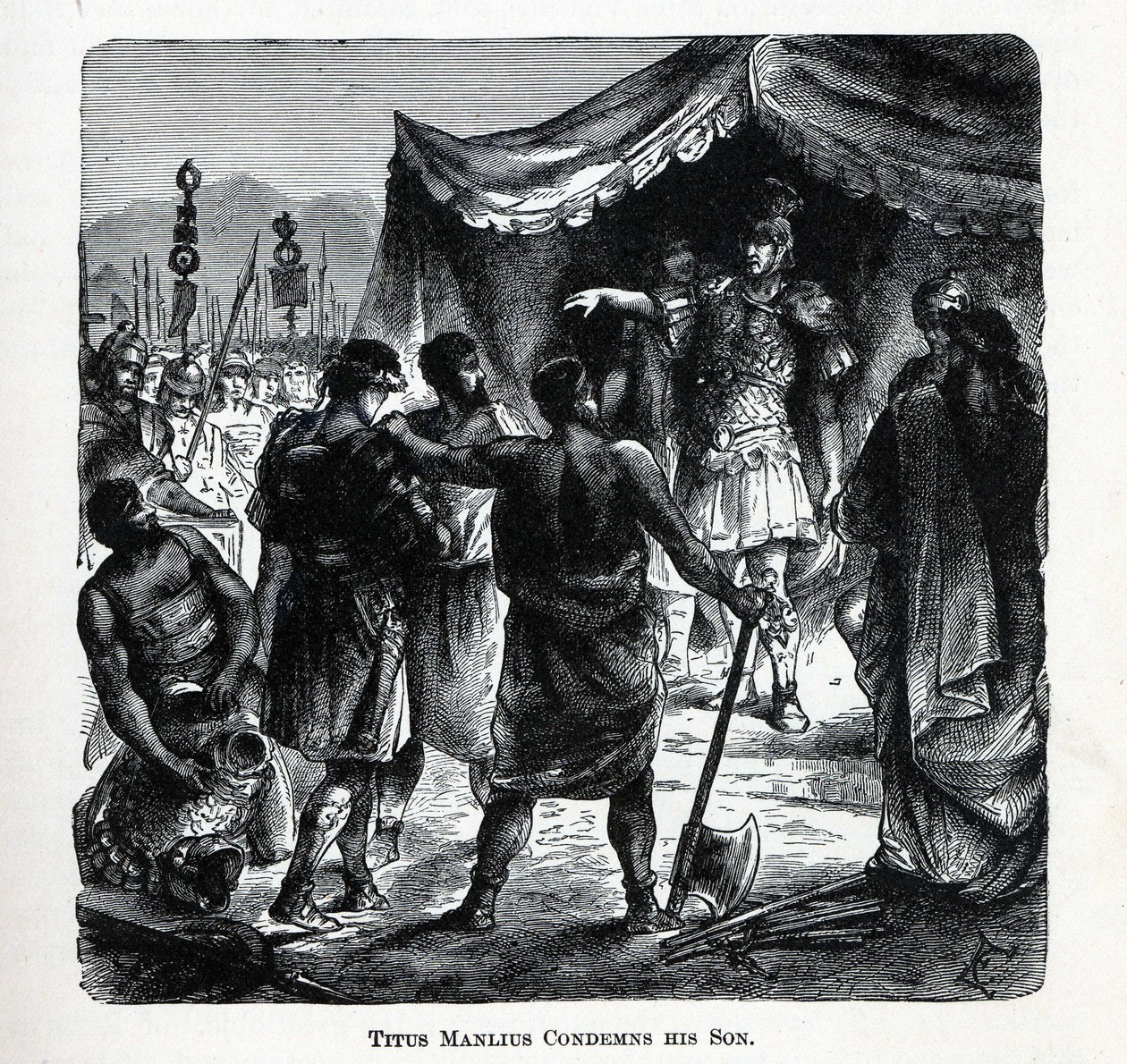 Titus Manlius fördömer sin son, 1882 av Unbekannt