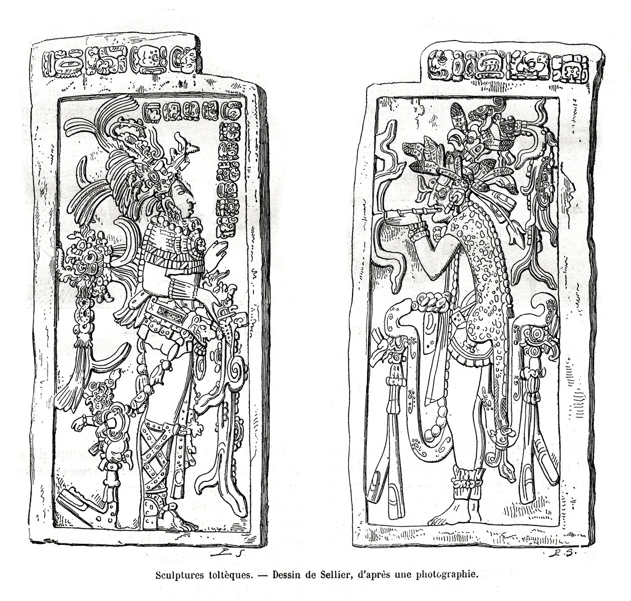 Toltekiska skulpturer, Mexiko, 1800-talet av Unbekannt
