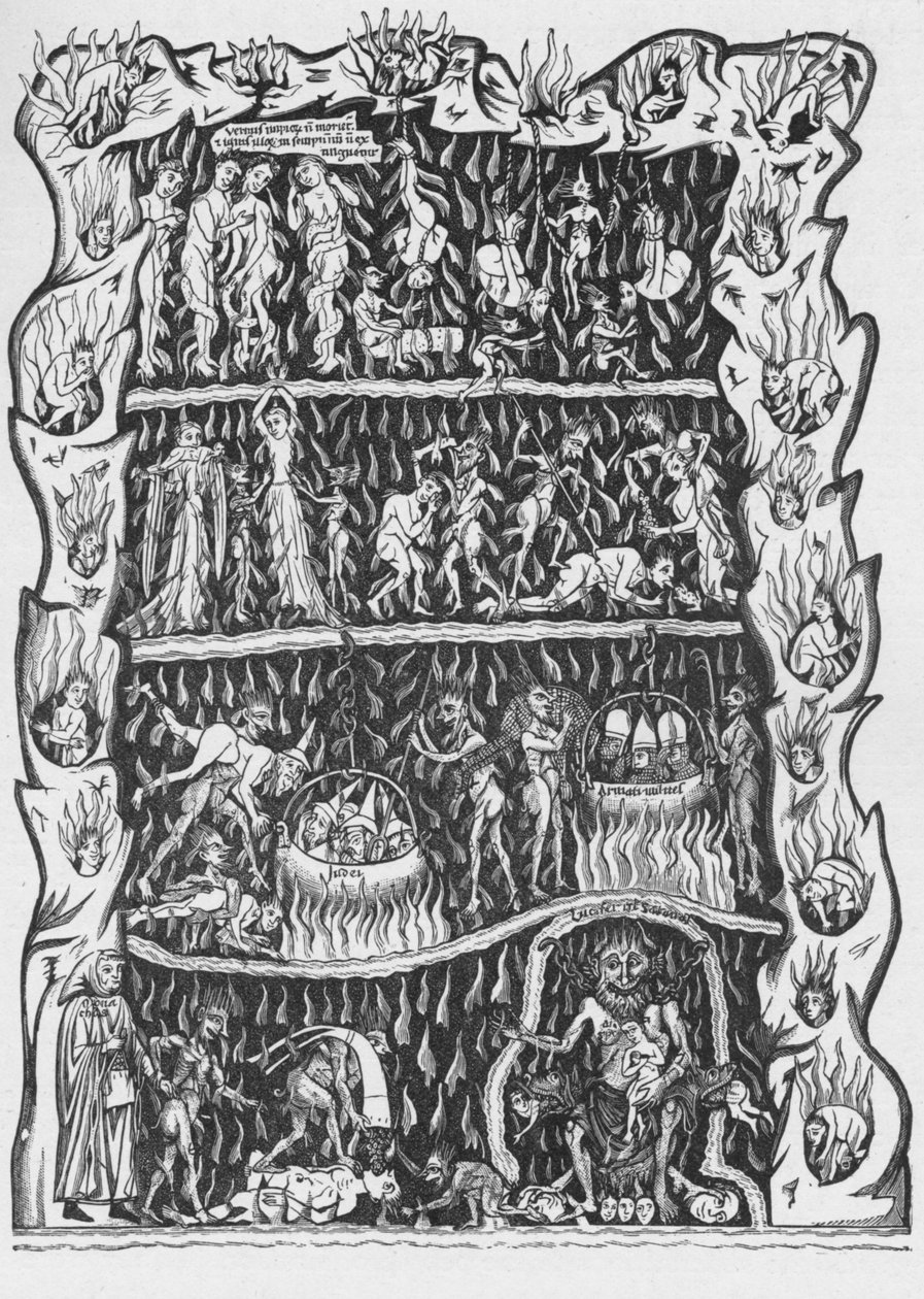 Helvetets plågor, c1185 1906 av Unbekannt