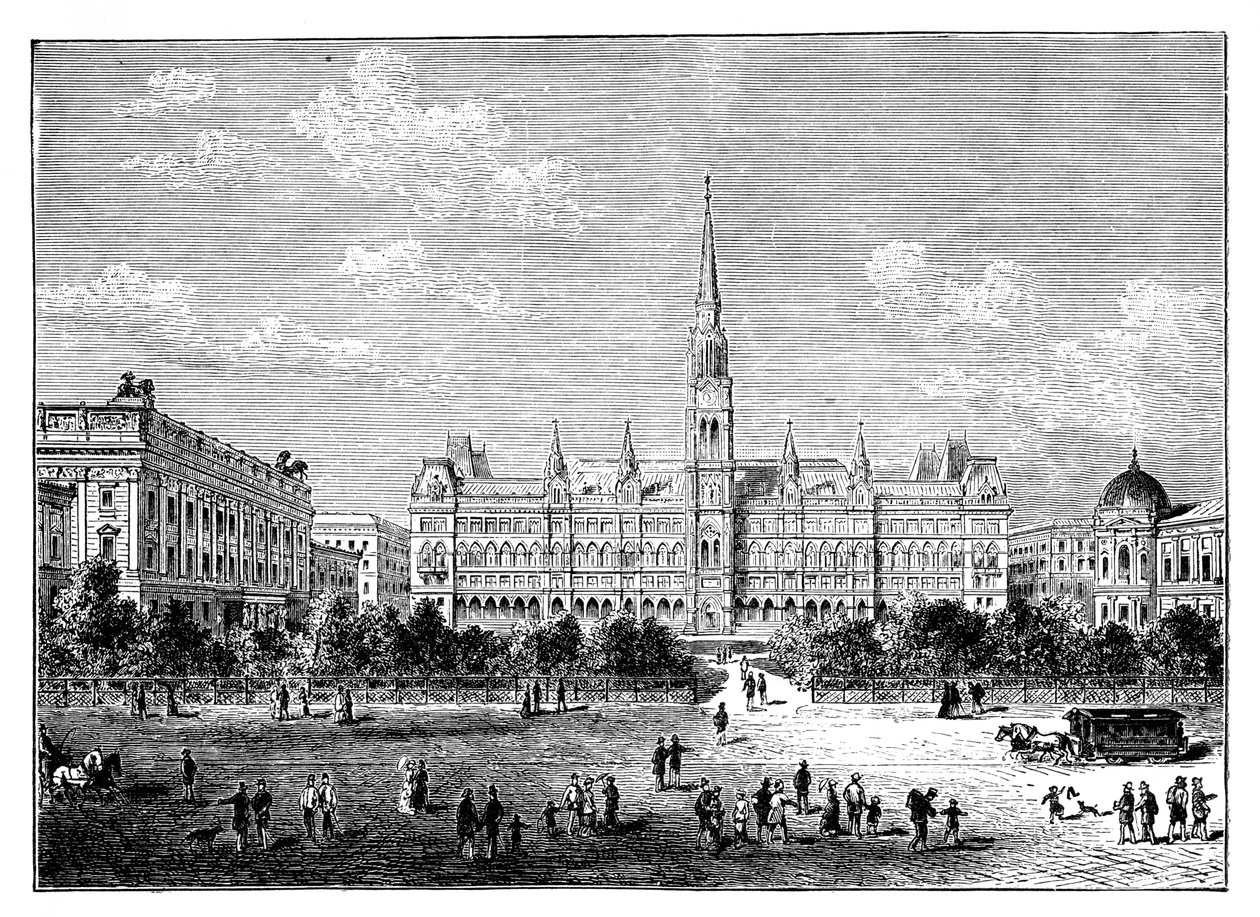 Rådhuset, Wien, Österrike c1888 av Unbekannt