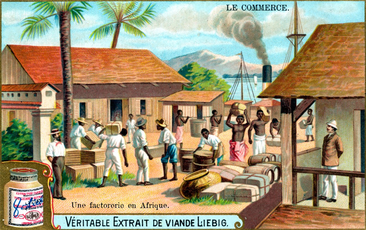 Handel: handelsstation i Afrika, c1900 av Unbekannt