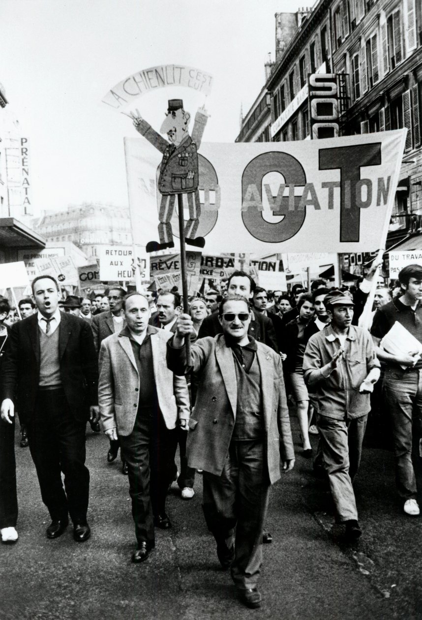 Fackföreningsmarsch, Paris, 1968. av Unbekannt