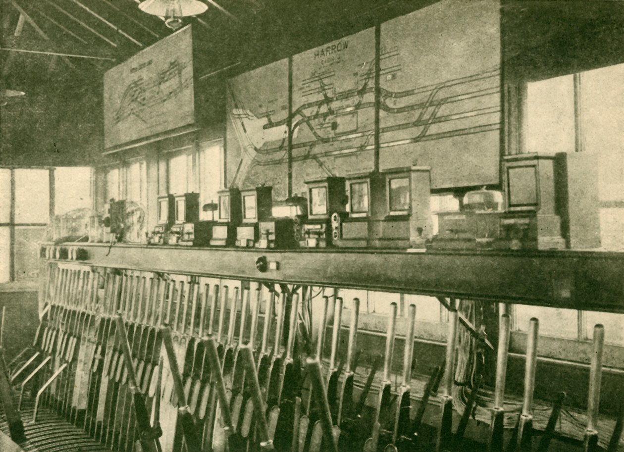 Tågrörelsediagram i Signal-Box, Metropolitan Railway, 1930. av Unbekannt