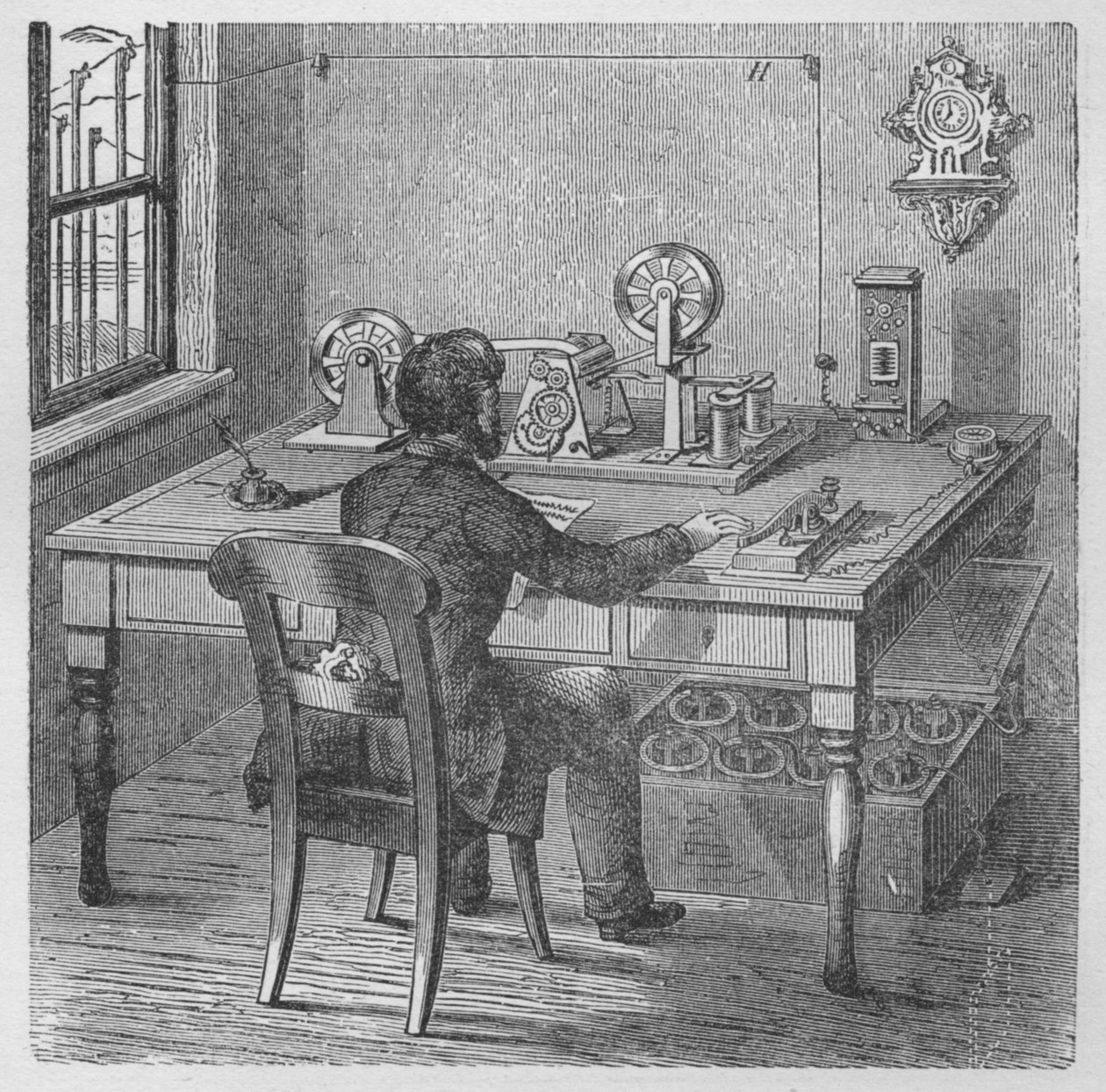 Sänder ett meddelande, 1894 av Unbekannt