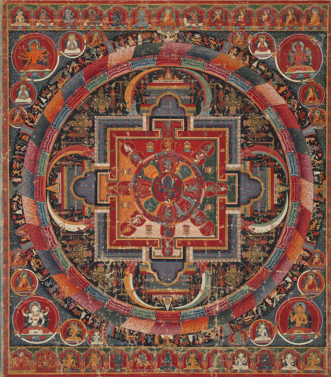 Tjugotre gudom Nairatma Mandala, ca. 1375. av Unbekannt