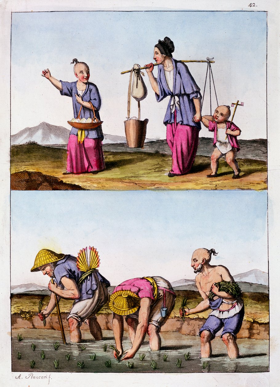 Två kinesiska scener, c1830 av Unbekannt