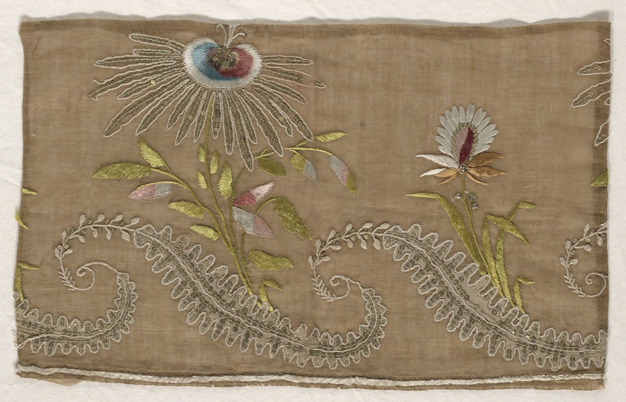 Två fragment av broderier, 1700-tal. av Unbekannt