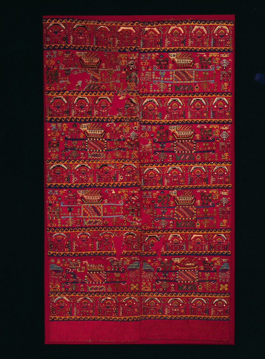 Två gobelängvävda panelfragment, 1000-1460-tal. av Unbekannt