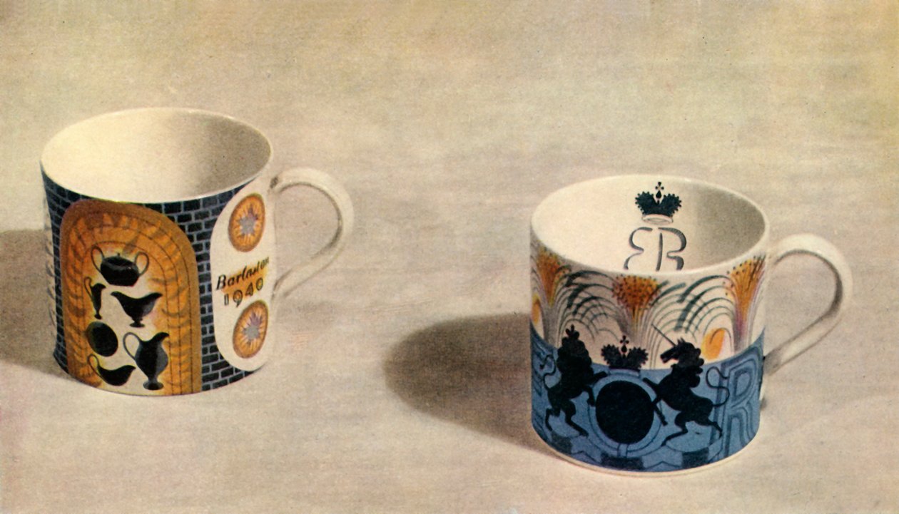 "Två Wedgwood-muggar designade av Eric Ravilious", 1944. av Unbekannt