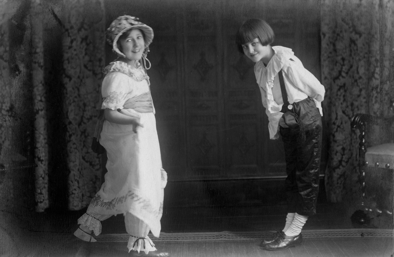 Två barn, 1900-talet av Unbekannt