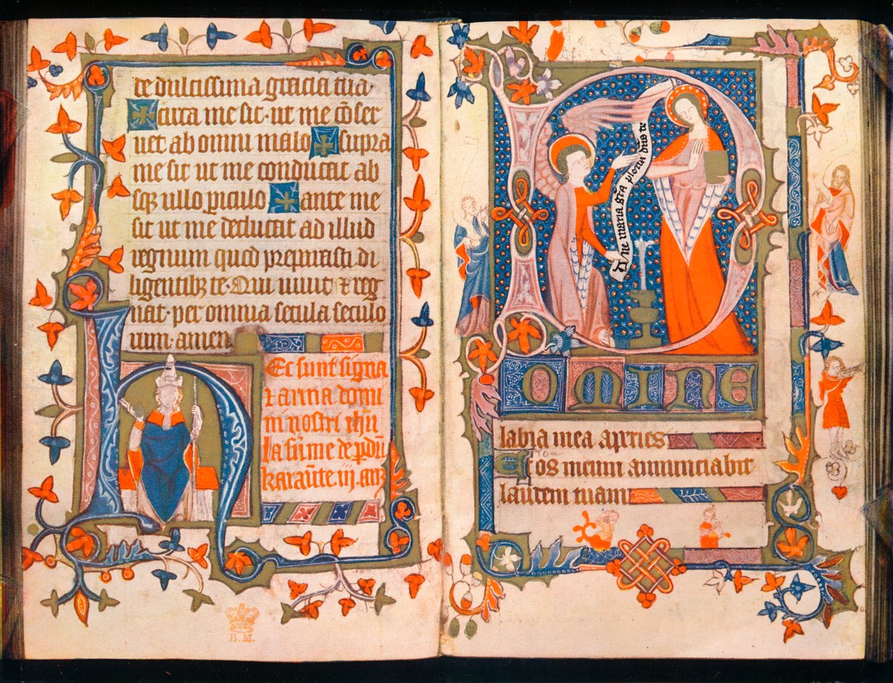 Två sidor från A Book of Hours, c1350 av Unbekannt