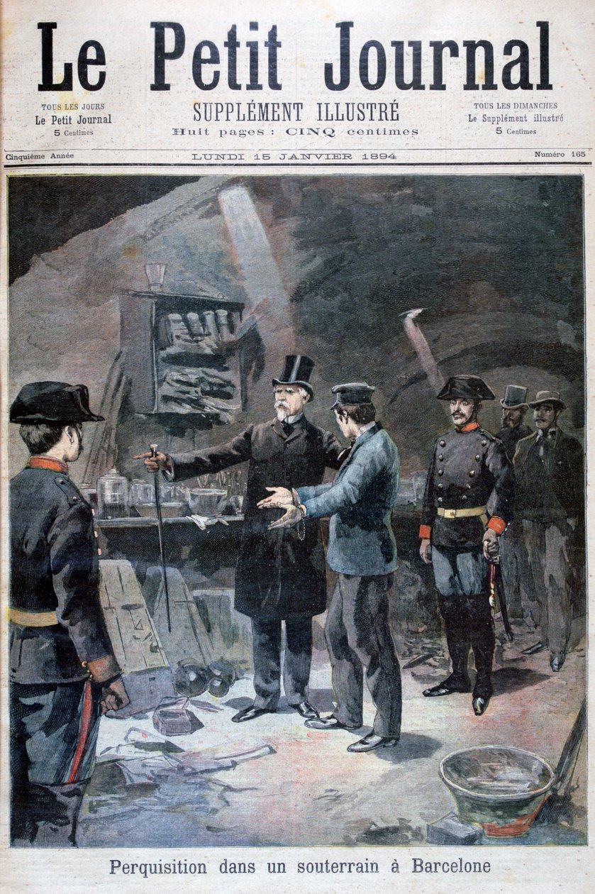 Underjordiskt sökande efter anarkister, Barcelona, 1894 av Unbekannt